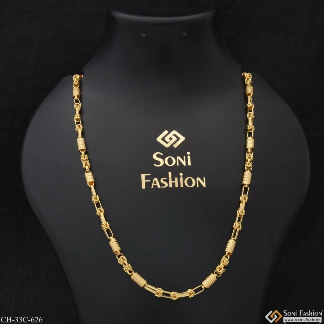 1 Gram Gold Plated Funky Design Sophisticated Design Chain for Men - Style C626