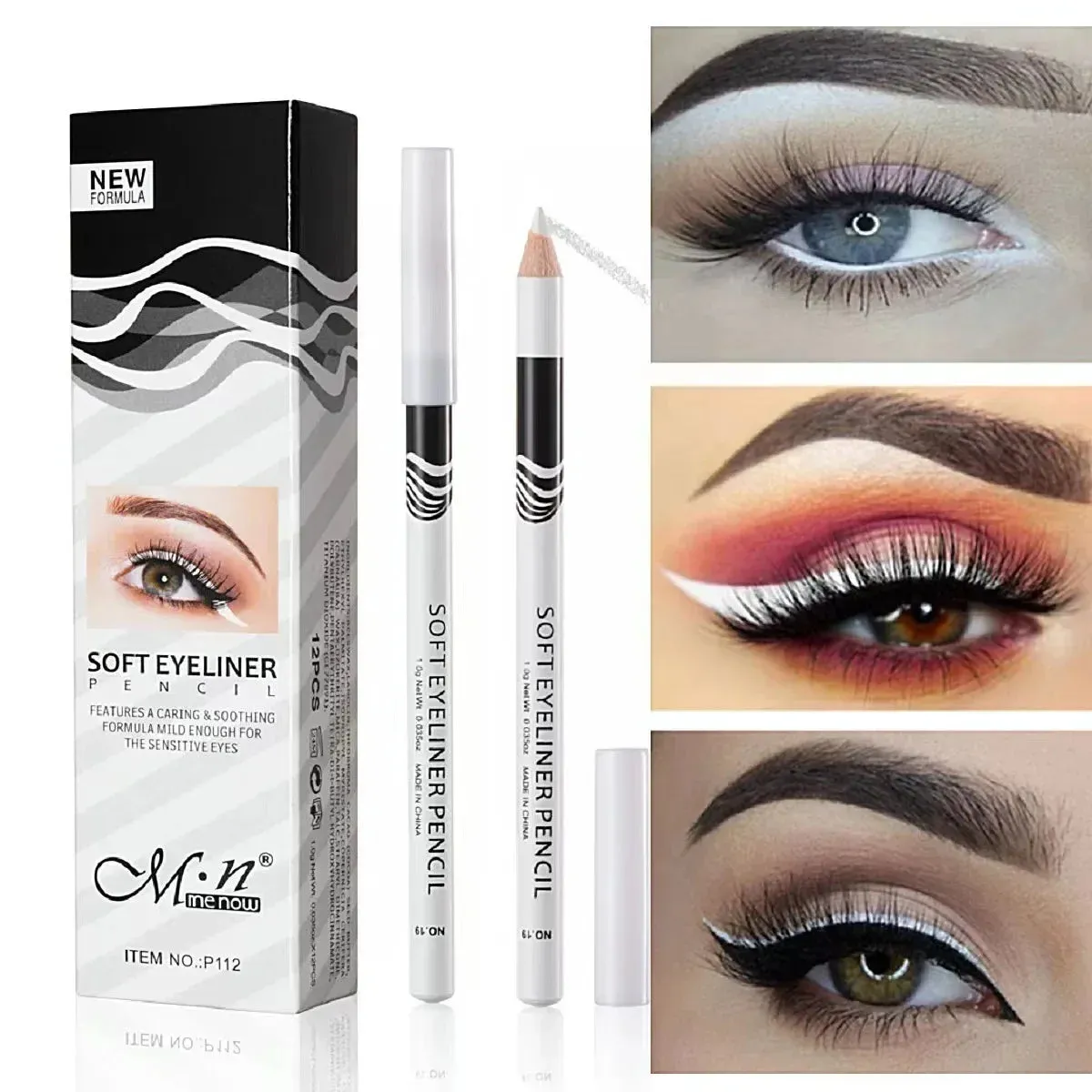 1PC New White Eyeliner Makeup Lasting Smooth Easy To Wear Eyes Brightener Waterproof Fashion Eyes Liner Pencils Eye Makeup Tools