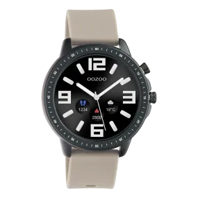 Black OOZOO smartwatch with taupe rubber strap - Q00330