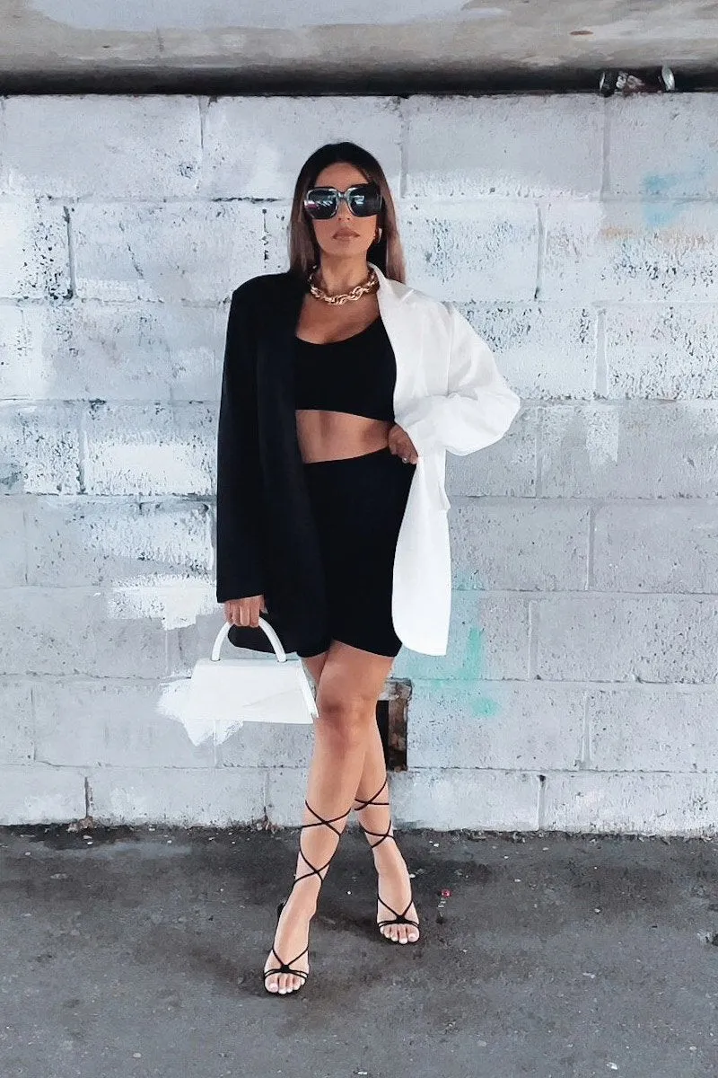 Black Splice Oversized Blazer - Henny