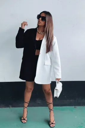 Black Splice Oversized Blazer - Henny