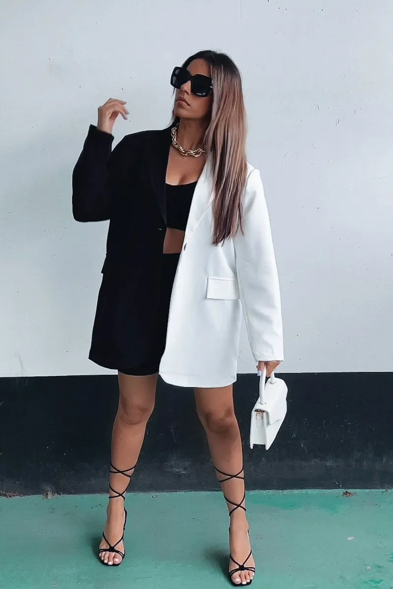 Black Splice Oversized Blazer - Henny