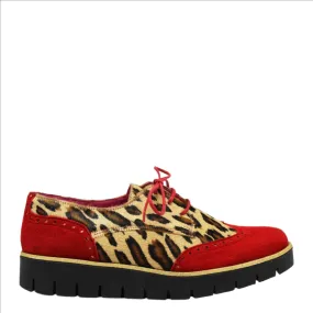 Bolt - Red Animal Print lace up