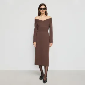 Bora Off-Shoulder V-Neck Sweater Dress