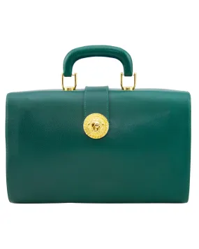 Dark Green Leather Travel Bag