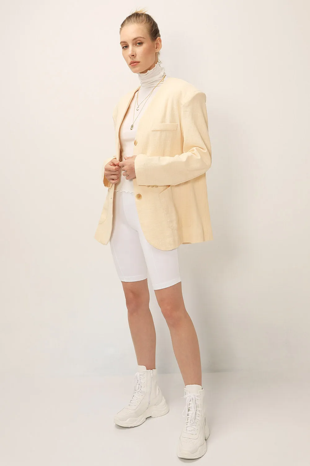 Emma Oversized Collarless Blazer