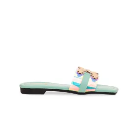 Girls Aqua Green Formal Slipper KD5403