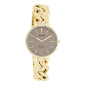 Gold coloured OOZOO watch with gold coloured chunky chain bracelet - C20358