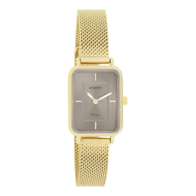 Gold coloured OOZOO watch with gold coloured metal mesh bracelet - C20353