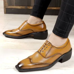 Height Increasing Tan Casual And Formal Lace-Up Shoes For Men-JonasParamount