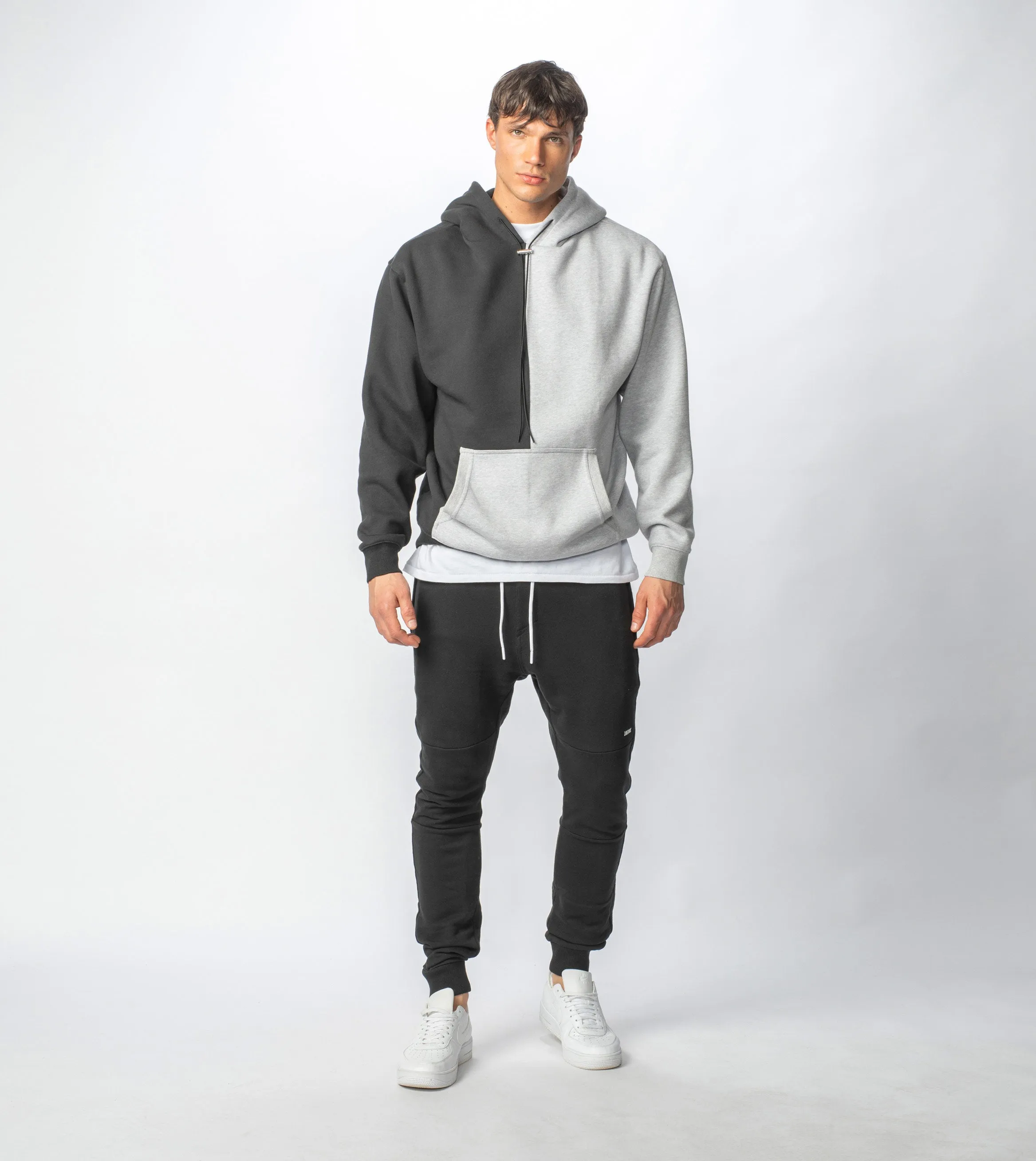 Lowgo Splice Hood Sweat Silver Marle/Black