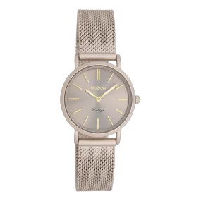 Taupe OOZOO watch with taupe metal mesh bracelet - C20339